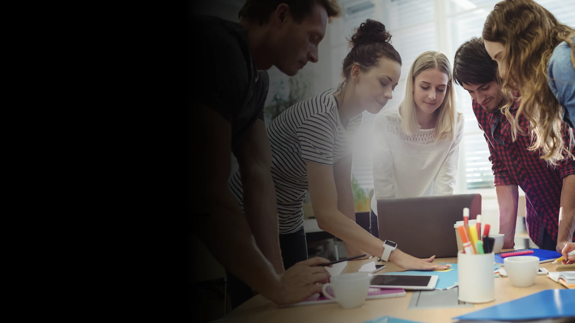 People collaborating around a table